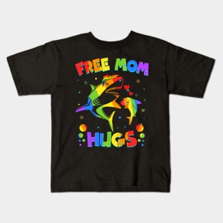 Free Mom Hugs Shark LGBT Pride Kids T-Shirt